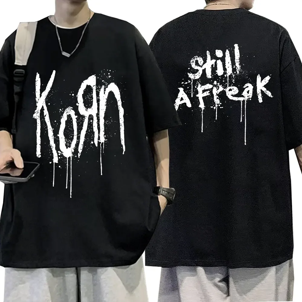 

Korn Music Concert Rock Band WORLD TOUR T Shirt Men Women's Vintage Metal Gothic Oversized T-shirt Streetwear Short Sleeve Male