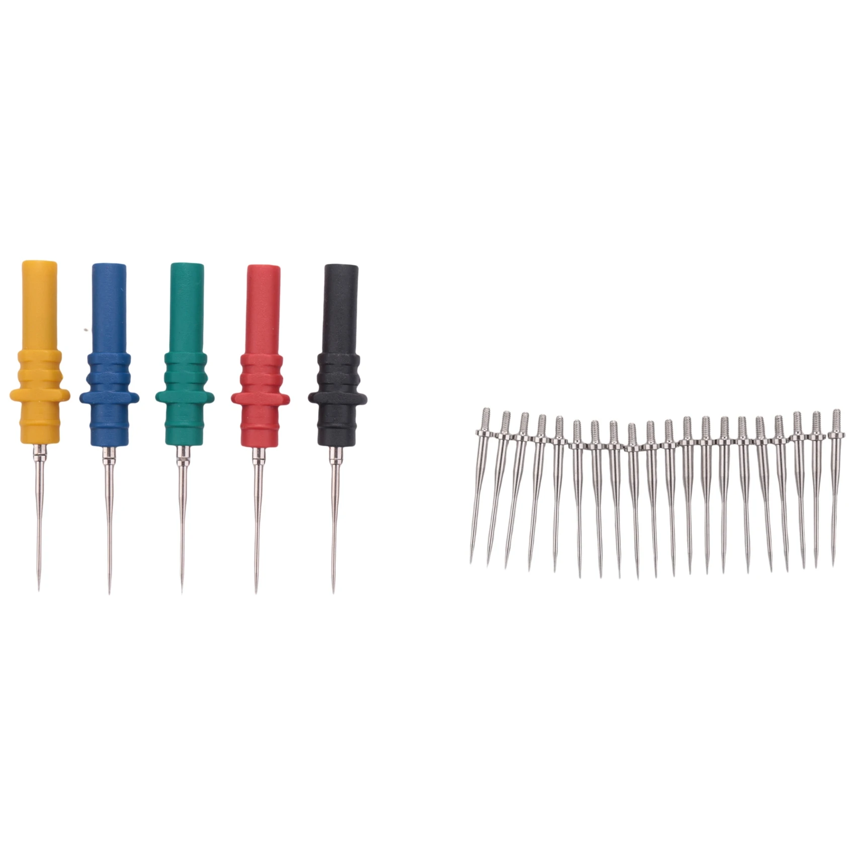 

5 PCS Back Probe Pins HT307A Automotive Diagnostic Pin Probes with 20 Replacement Needles for Piercing Wires