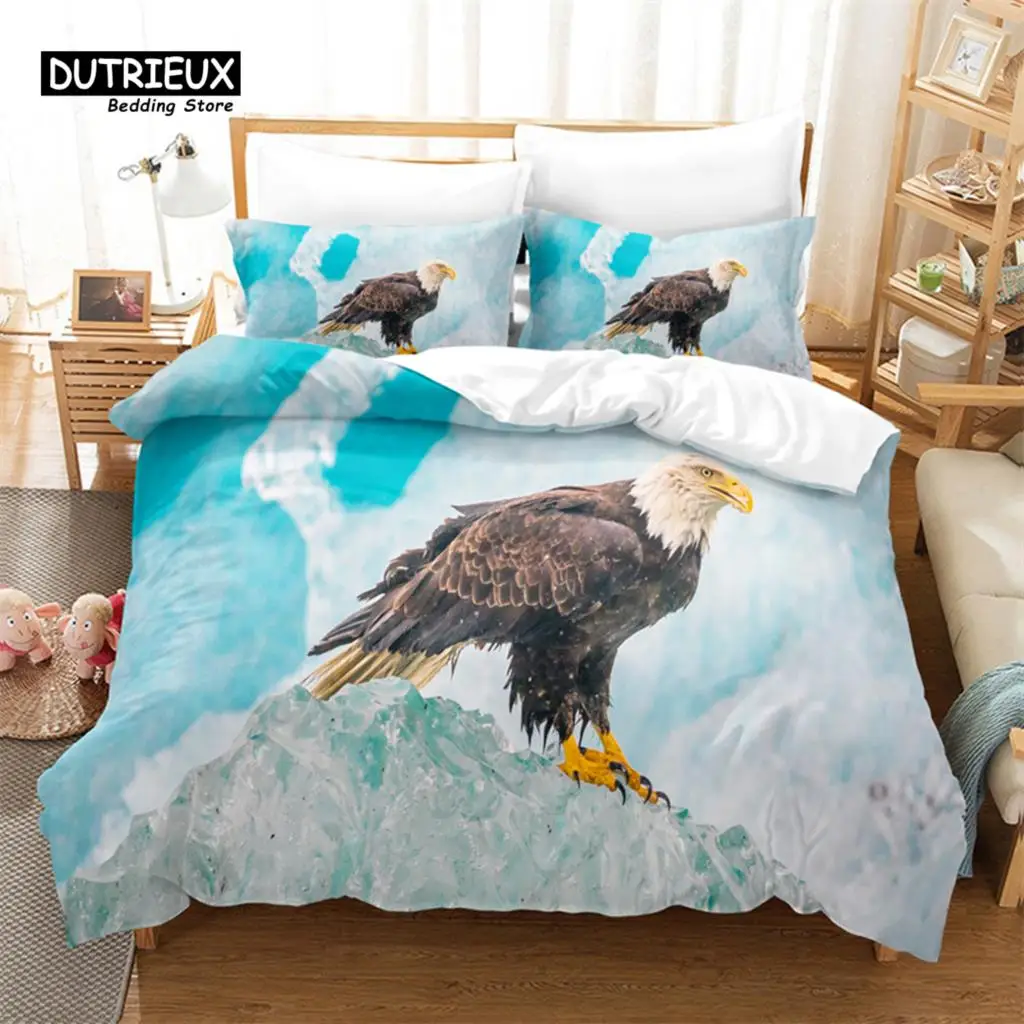 

Eagle, Animal World Duvet Cover Set, Fashion Bedding Set, Soft Comfortable Breathable Duvet Cover, For Bedroom Guest Room Decor