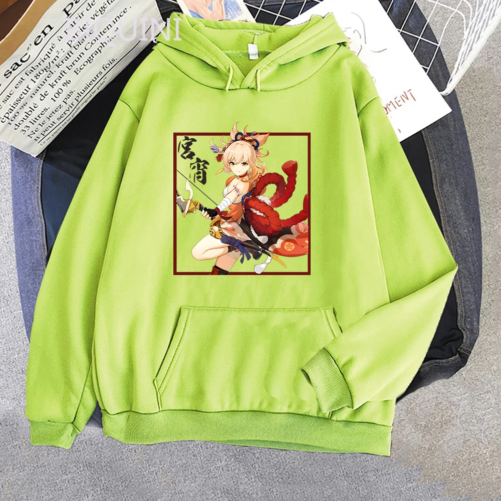 Genshin Impact Sweatshirts Women Oversized Clothes Men Kpop Streetwear Naganohara Yoimiya Pullovers Korean Fashion Hooded Tops