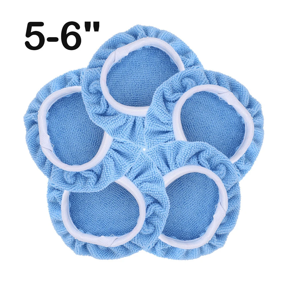 

5Pcs Car Polishing Pad Auto Microfiber Bonnet Polisher Soft Wool Wax Wash Buffer Cover Cleaning Tools Accessories