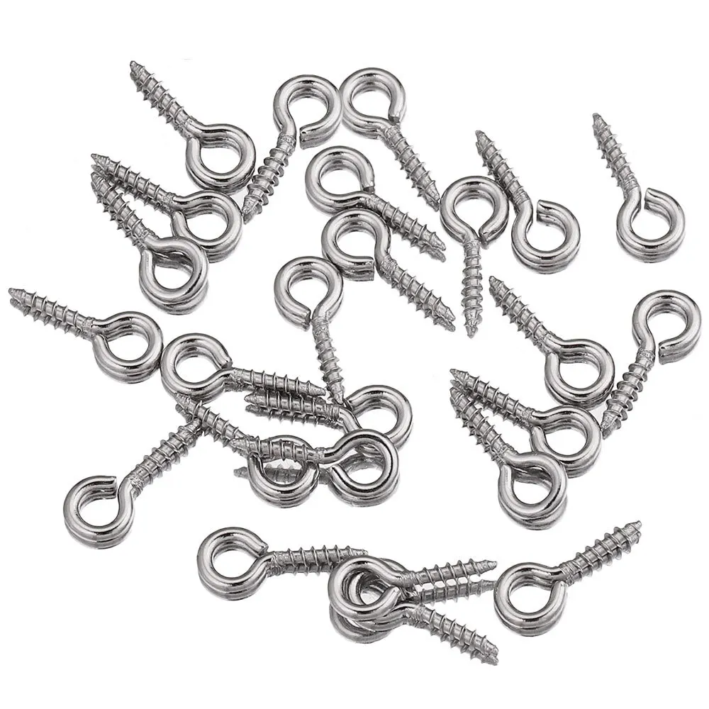Eyepins Hooks Eyelets Screw Threaded Gold Color Clasps Hooks Jewelry Findings For Making DIY 6