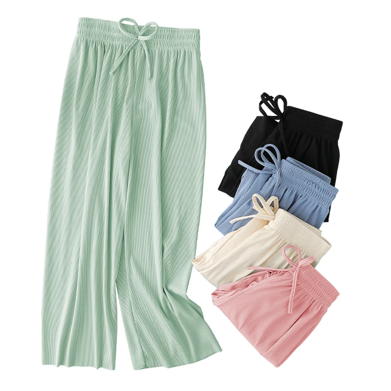 

Kids Clothes for Teen Girls Pink Pants 2 To 12 Year Fashion 2023 Summer Green Casual Wide Leg Pants Children Loose Cool Trousers