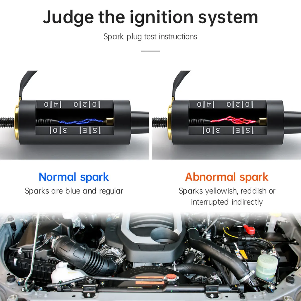 Spark Plug Tester Car Ignition System Coil Adjustable Ignition System Coil Tester Coil Engine In Line Diagnostic Checker Tool