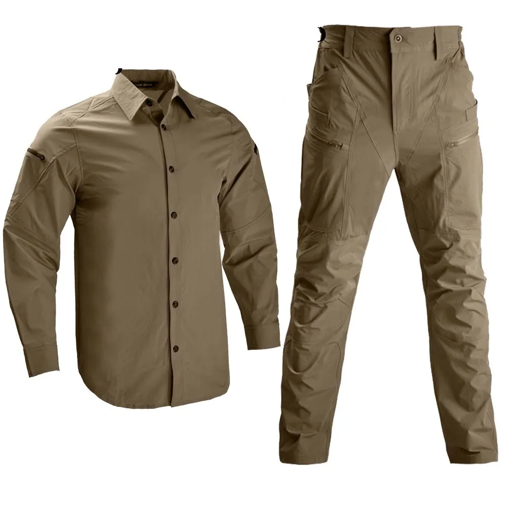 

2023 Men's Military Uniformexercise Combat Casual Uniform Suit Military Tops Outdoor Men Shirts Quick Drying Army Hunting Pants