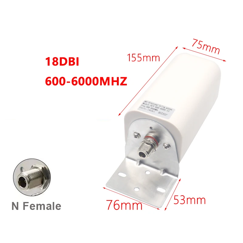 GSM 4G 5G Outdoor Waterproof Omnidirectional Antenna Signal Amplifier Router CPE Network Card 600-6000MHz N Female 18dBi Gain