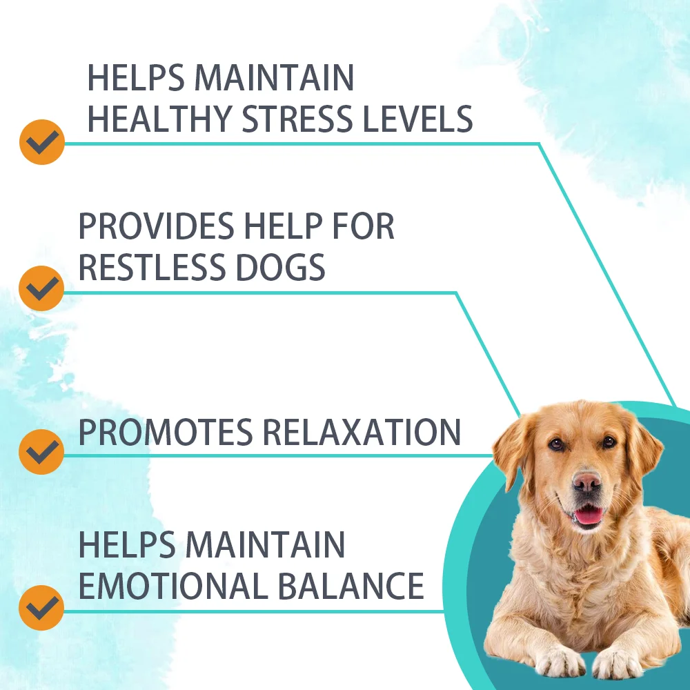Calming Supplement Chews for Dogs Anxiety Relief with Melatonin Hemp Seeds Chamomile Stress Relief for Thunderstorms 120Ct