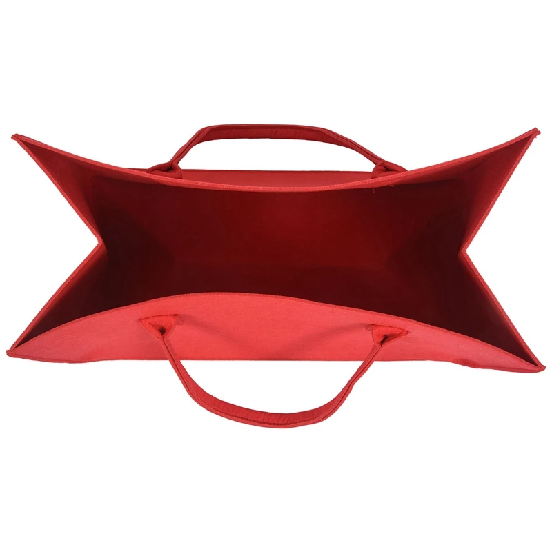 

10X Felt Purse, Felt Storage Bag Large Capacity Casual Shopping Bag - Red