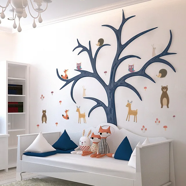 Transform your space with charming and eco-friendly 6pcs Nordic Cartoon DIY Wall Stickers