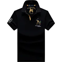 Polo d'été hommes coton décontracté broderie Polo t-shirt solide à manches courtes revers bouton chemise affaires créateur de mode mâle 2