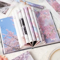 Journal GO 100sheets Cherry Blossom Season Material Paper Book for Collage Junk Journal Scrapbooking Sakura Background Paper 1
