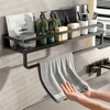 Multi functional storage rack with hook bar bathroom rack wall mounted storage rack bathroom cosmetic storage rack 5