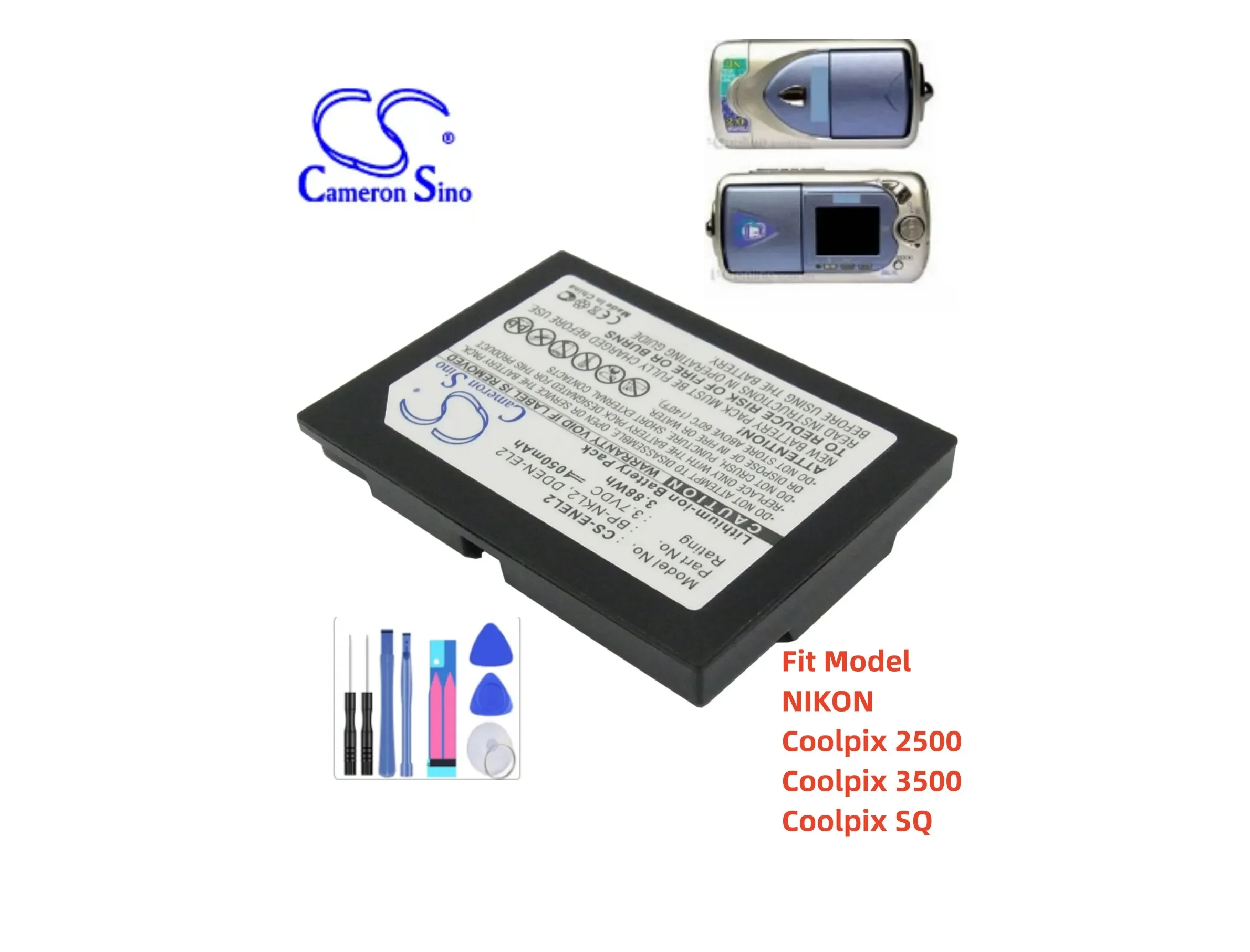 Batteria Della Fotocamera Per Nikon Coolpix 2500 Coolpix 3500 Coolpix Sq 9904 Bp-Nkl2 Dden-El2 En-El2