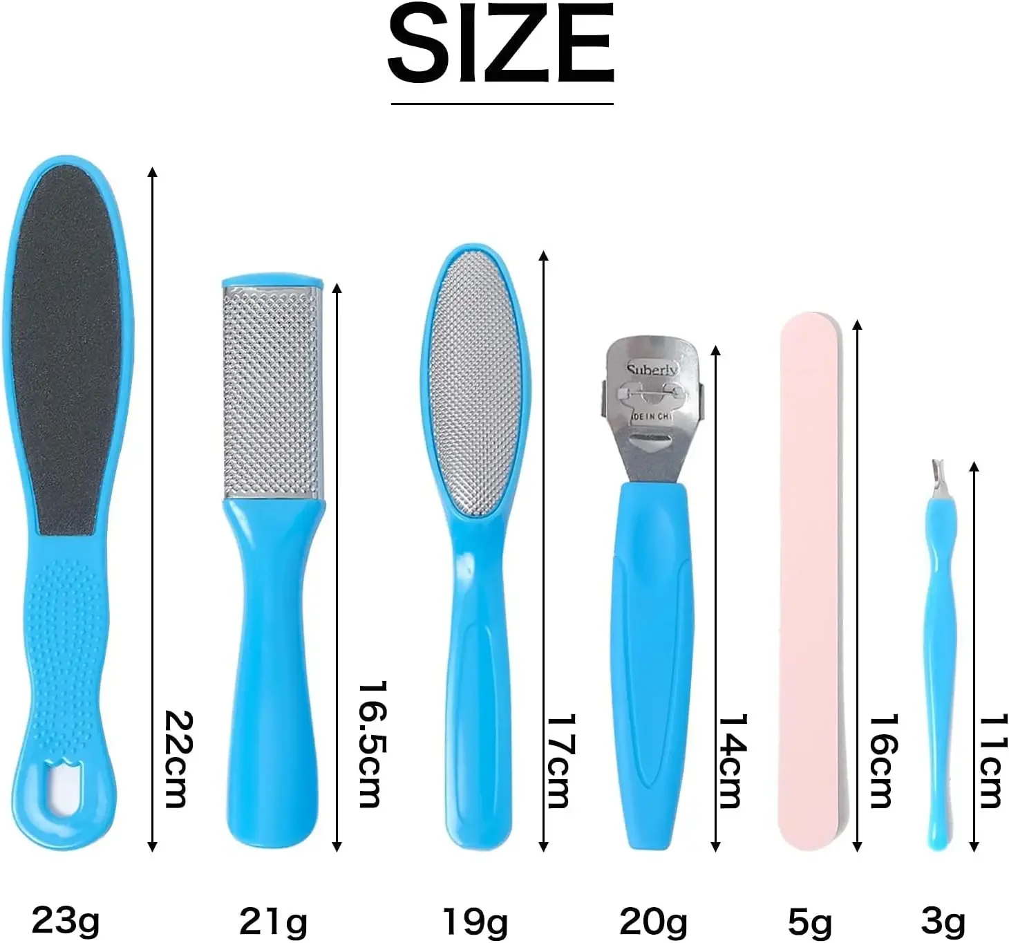 Foot File 8 Piece Set For Exfoliating Heel