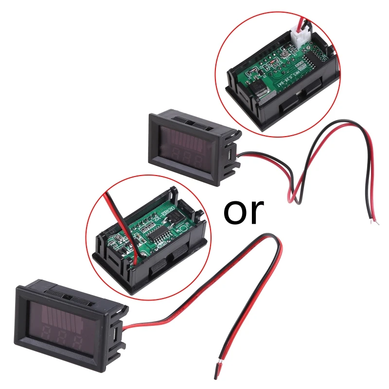 

Voltage Meter LED Display Monitor Capacity Meter Voltage Gauge Meter Fitting for Ebike Dual Display