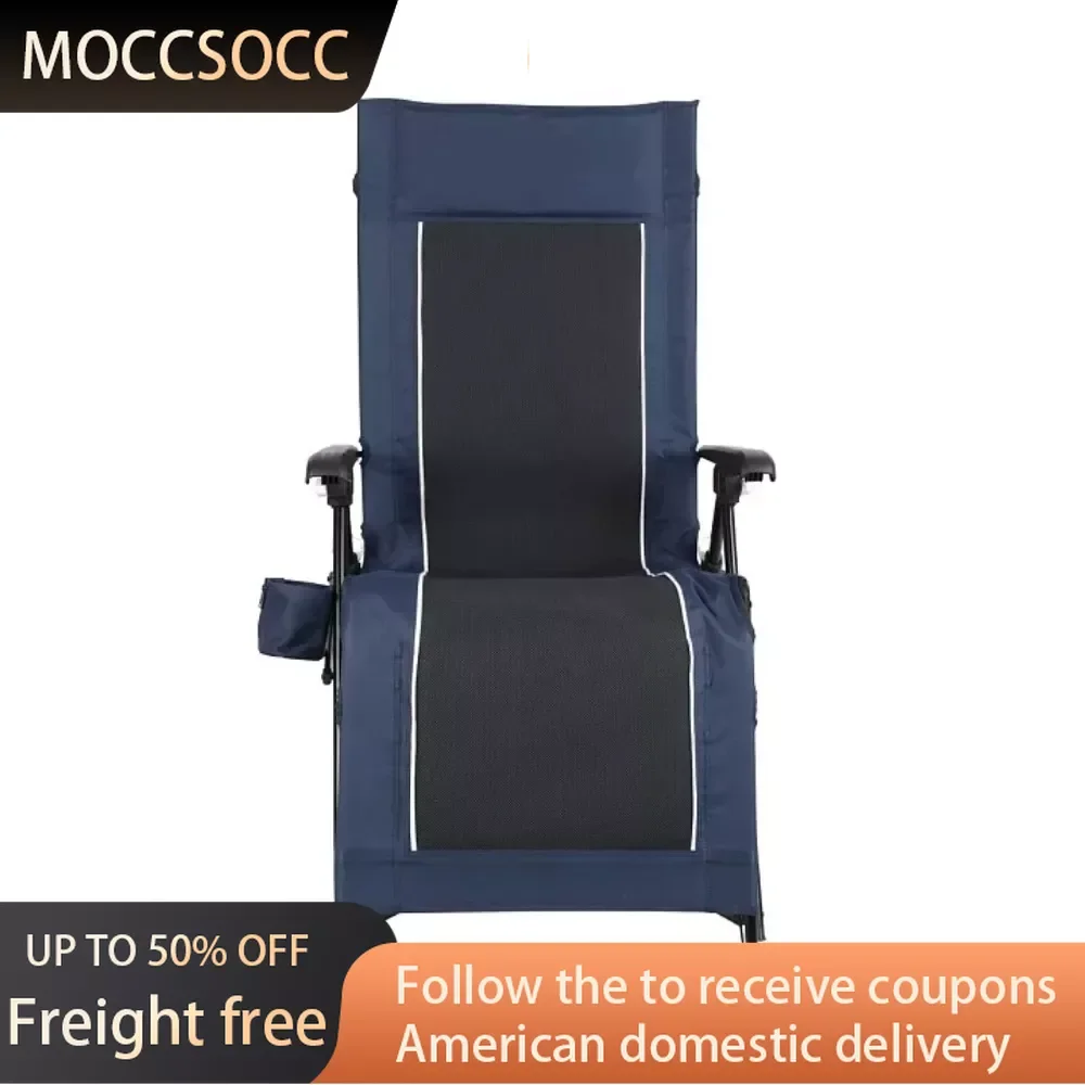 

Ozark Trail Quad Zero Gravity Lounger Camping Chair Blue Adult Freight Free Beach Folding Chair Outdoor Furniture Foldable