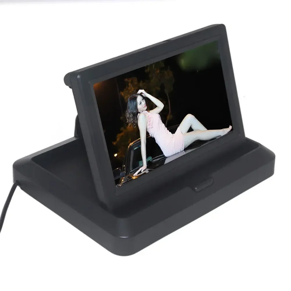 Display per auto CCD a colori da 5.0 "5 pollici pieghevole nuovo schermo digitale ingresso Video a 2 canali lettore DVD Monitor DC 12/24V - immagine 2