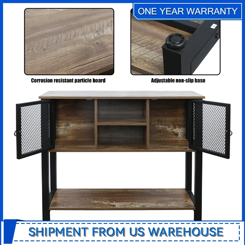 55 Inch Buffet Cabinet Large Sideboard Cabinet with Storage for Dinning Room Kitchen Hallway and Living Room(Rustic Brown)