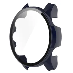 Premium Protective Hard Case with Full Coverage Glass for Watches - Durable PC Frame Shell (Ink blue)