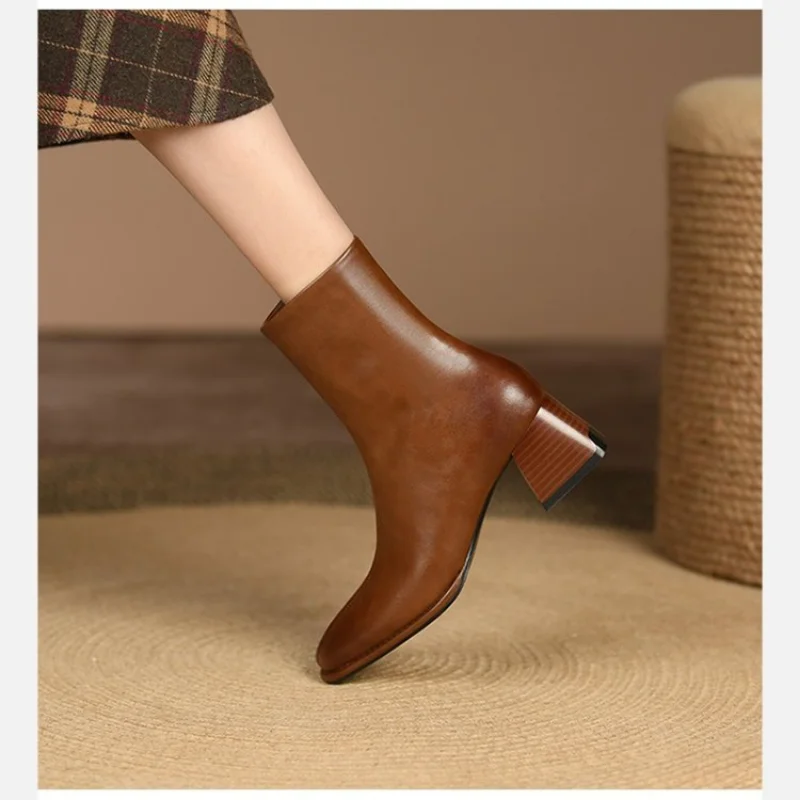 Anna Botas de Vaquero Modernas con Cremallera Lateral
