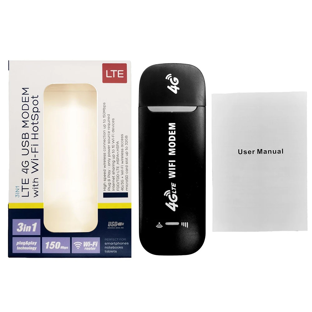 150Mbps 4G LTE USB Modem Dongle Unlocked WiFi Wireless Network Adapter Hotspot Router for Laptops Notebooks UMPCs MID