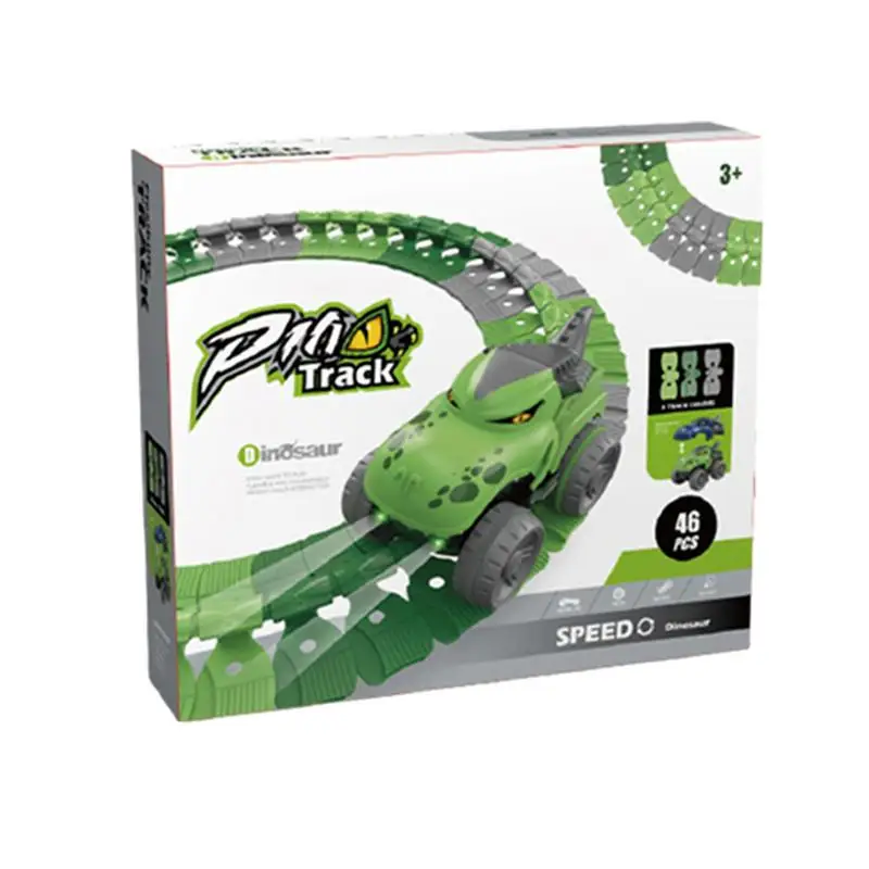 

Dinosaur Race Track Playset Car Track Playset With Dinosaurs And Sharks Theme Flexible Dinosaur Race Track For Simple And Safe