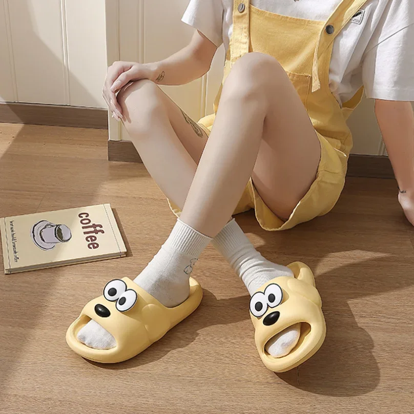 Woman Slipper Dog Puppy Cartoon Home Cloud Sandals Men Flip Flops