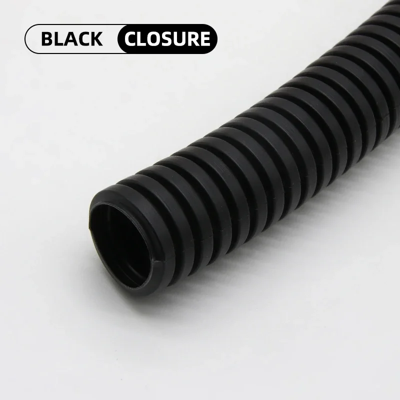 thumbnail image 1 of Conducto de cable negro de 1/5/10 m, tubo corrugado, roscado de cable, funda de plástico, telar dividido flexible, cubierta de cable, protector de envoltura de cable, 1 of 5