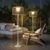 Outdoor Solar Floor Lamp,Waterproof Rattan Floor Lights For Patios, Decks, Garden,Outdoor Floor Lamps For Patio Plug In 2