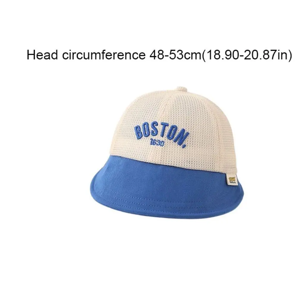 Cute Letter Baby Baseball Cap Hollow Mesh Children Sun Hat Quick-dry Sunscreen Outdoor Peaked Hat 1-6 Years