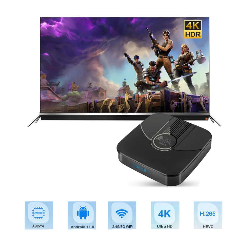 M98 Max Smart Tv Box Android 11 Amlogic S905Y4 Supporta 2.4G/5G Dual Wi-Fi Bt 5.0 Atv Tv Hd 4K 3D Tv Box