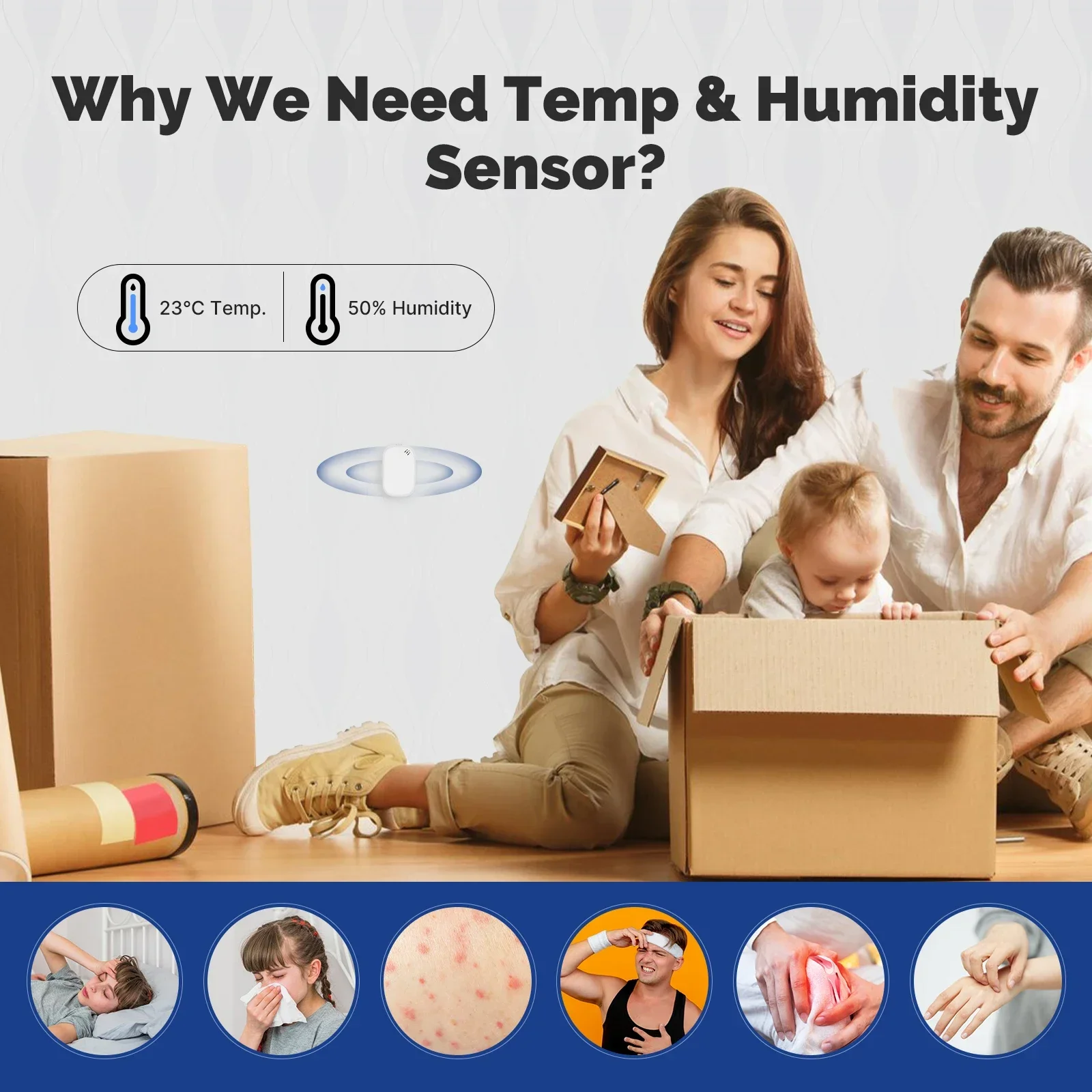 Tuya Zigbee Smart Temperature Humidity Sensor Battery Powered Indoor Hygrometer