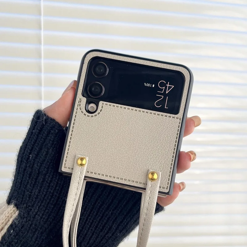 Hülle mit Gürtelschlaufen für Samsung Galaxy Z Flip 6 Z Flip 5 Z Flip 4 3 2 1 Hülle Stoßfeste Schale für Flip 2 Rückseite_voghion.com