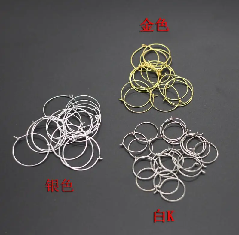 100pcs 20MM 25MM 30MM 35MM Round Loop Hoop Circle Earrings Iron Wire Earring Blank Ear Hook for DIY Earring Jewelry Findings 2