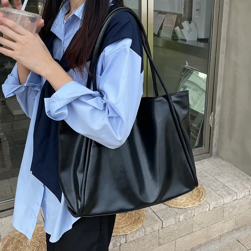 여성용 토트백, 언더암 파우치, 대용량 소프트 PU 가죽 숄더백, 레트로 크로스바디 백, 캐주얼 휴대용 버킷백, 패션