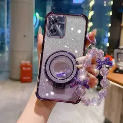 3 - Piece Phone Accessory Set: Case, Lanyard & Stand for Realme Note 80 (PURPLE)