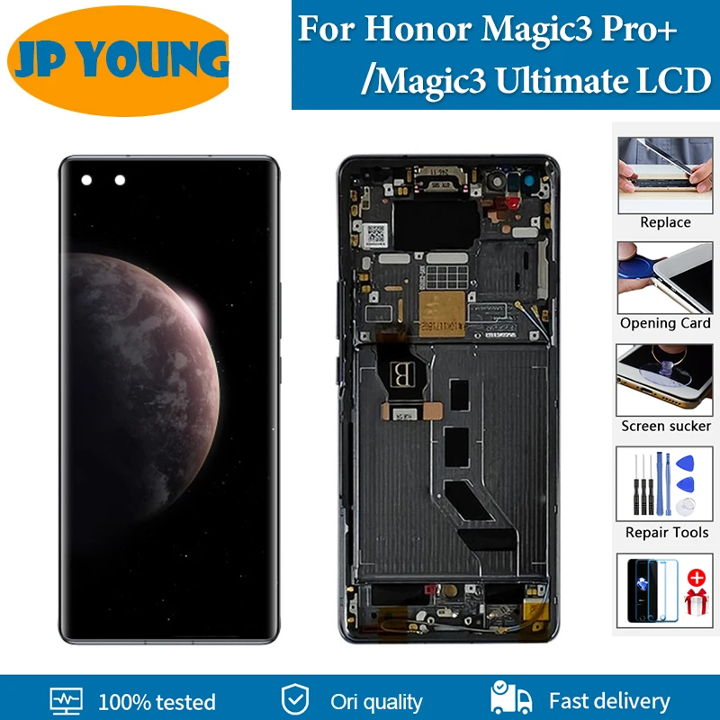 

ЖК-экран AMOLED 6,76 дюйма для Honor Magic3 Ultimate, ЖК-дисплей с сенсорным дигитайзером в сборе для Honor Magic3 Pro +, сменный ЖК-дисплей
