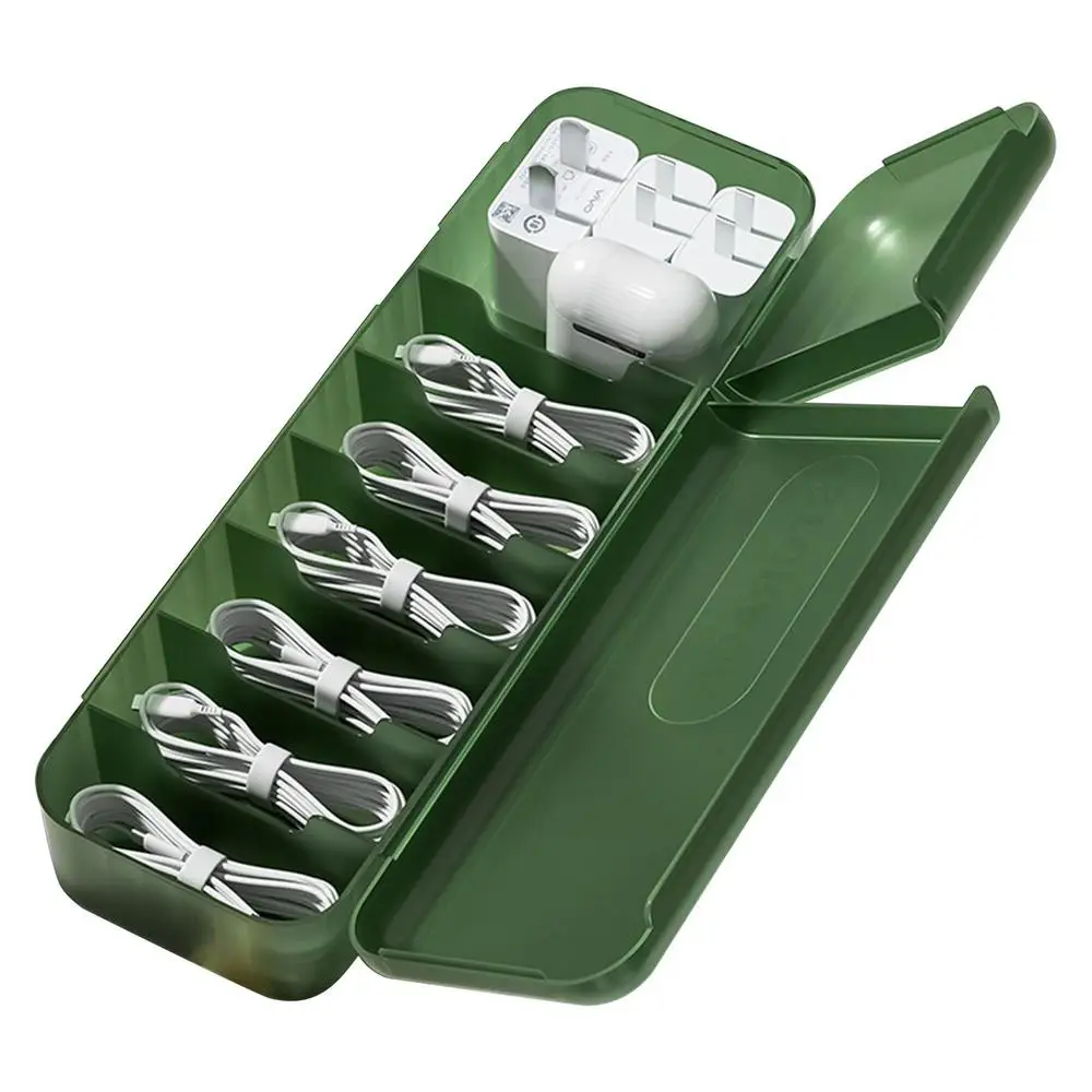 

Data Cable Storage Box Letter Cable Charger Organizer Storage Box Electronic Accessories Case for Home Desk Drawer Cord Storage