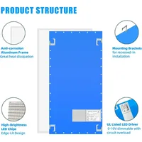 4-Pack 2x4 LED Flat Panel Lights, 7800 Lumens, 5000K Daylight for Drop Ceilings, Commercial Office Lighting, 0-10V Dimmable - Image 4