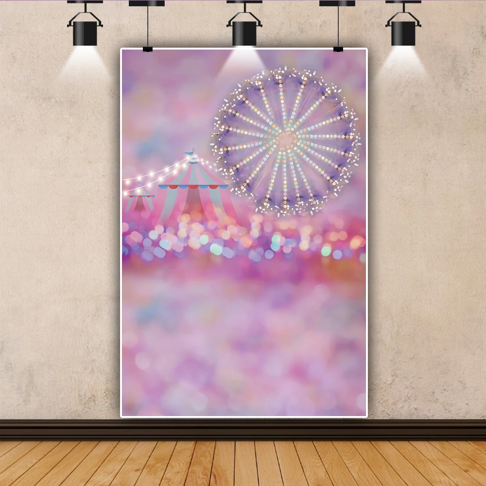 Dreamy roda gigante rosa fotografia pano de fundo cor gradiente bolinhas  luz bokeh retrato do bebê fundo photophone adereços - AliExpress, image size:1000x1000