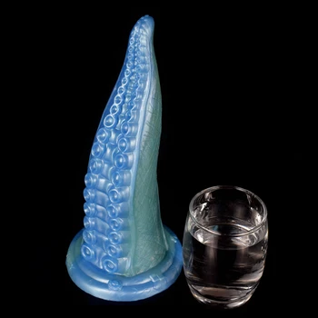 FAAK Tentacle Dildo Curved G-Spot Stimulator Large Silicone Anal Plug Octopus Series Animal Dildos Colorful Sex Toy For Women 2