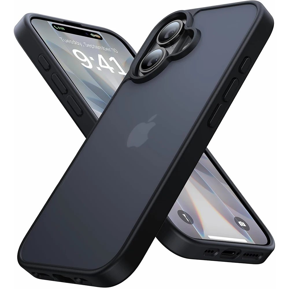 Schlanke, durchscheinende, mattierte Hülle für iPhone 17 E Air 17E 16E 16 Pro Max 15 Plus 14 13 12, stoßfeste Handyhülle im Militärstil