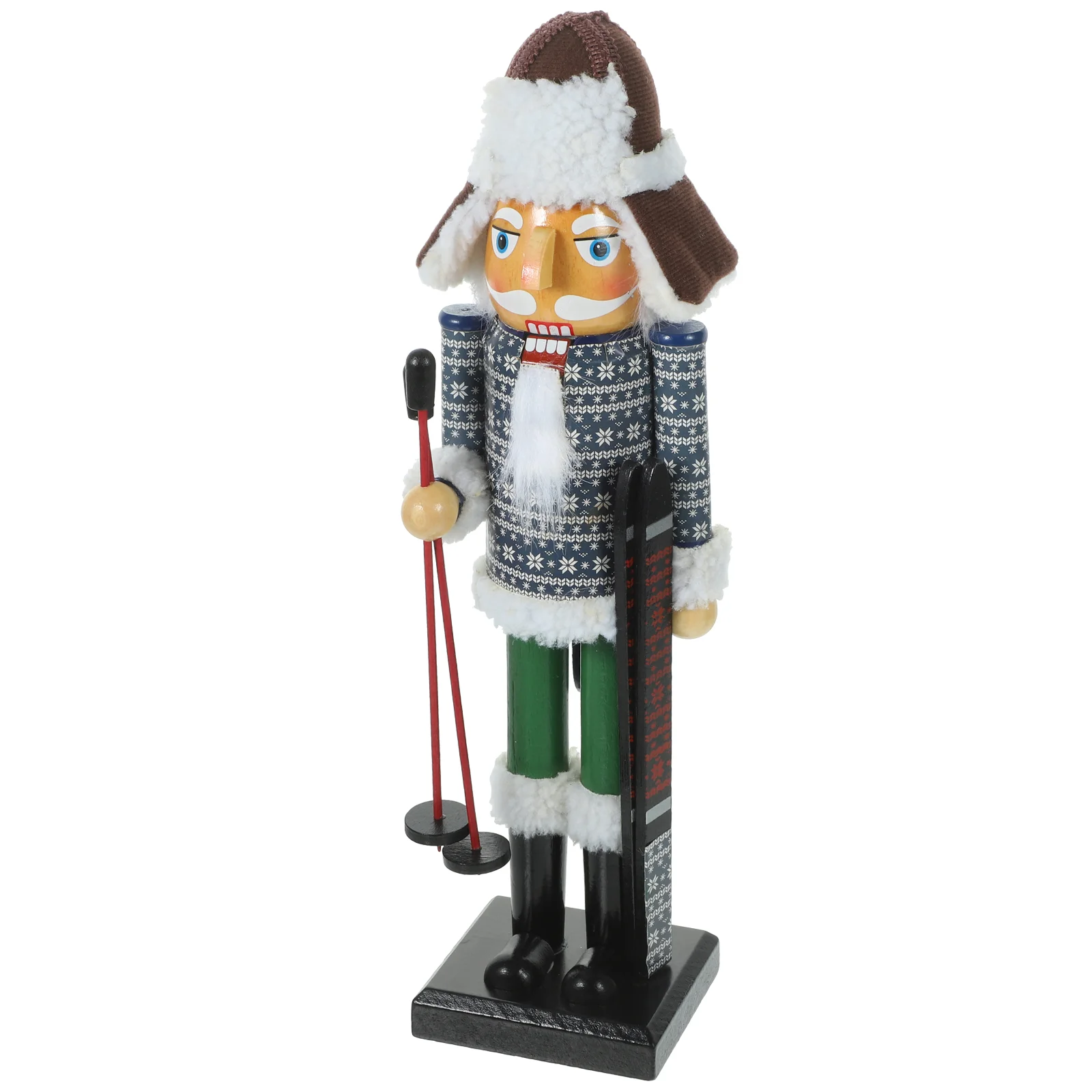 

36cm Christmas Nutcracker Figure Desktop Nutcracker Skier Soldier Statue Holiday Decor Table Ornaments Figurine Party Decoration