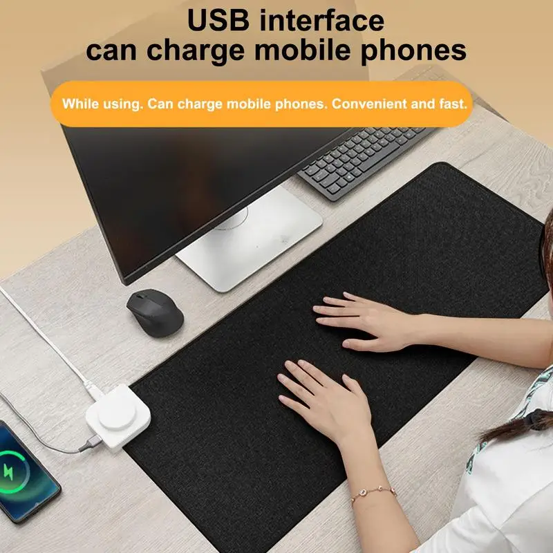 Electric Heated Desk Mat Adjustable Temperature Heating Table Mat USB Heated Thermostatically Digital Display Warm Desk heated pads