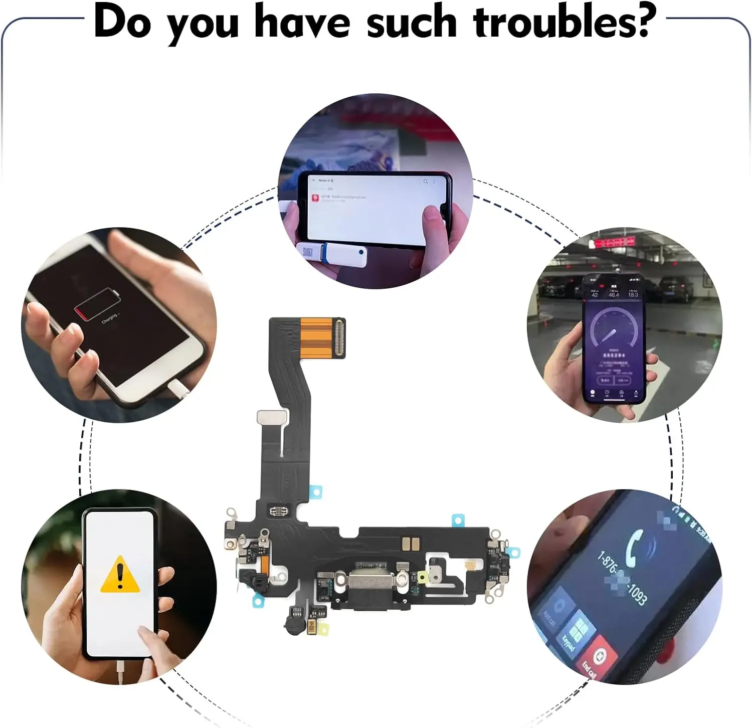 Compatible with iPhone 12/iPhone 12 Pro- Charging Port Flex Cable