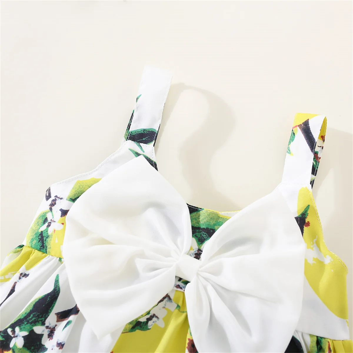 فستان بناتي صيفي قطن ليمون