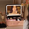 Smart LED Cosmetic Case with Mirror Cosmetic Bag Travel Makeup Bags for Women Fashion Portable Storage Bag Travel Makeup Bags 3