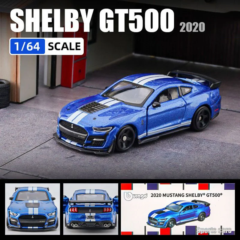 

Миниатюрная модель автомобиля из сплава Bburago 1/64, модель Mustang SHELBY GT500, литые копии автомобиля, коллекционная игрушка для мальчиков, подарки