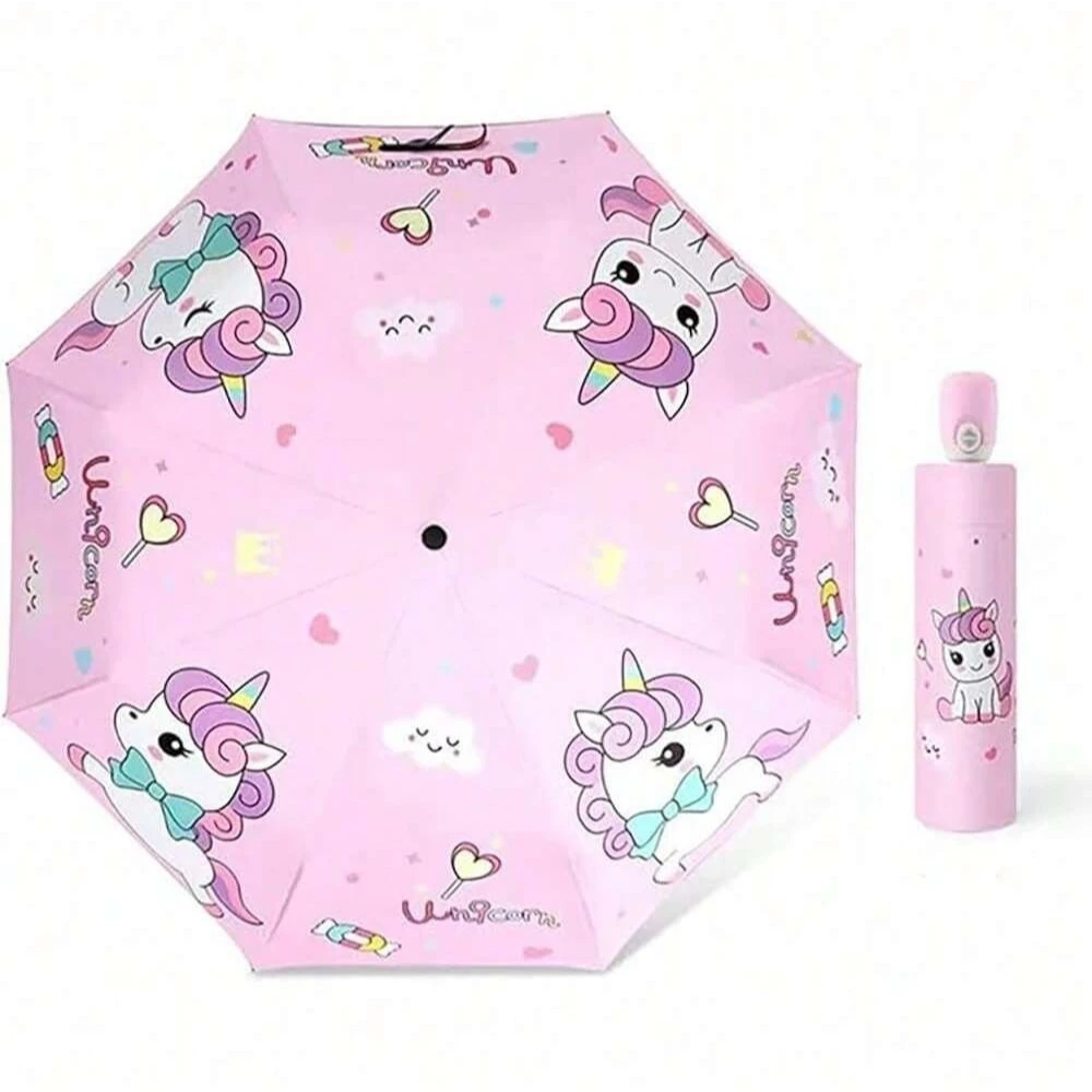 Magical Unicorn Kids Umbrella with Sun Protection and Auto Open/Close Functionality