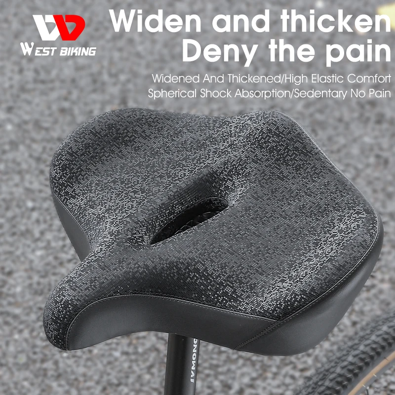 

WEST BIKING Thicken Shockproof Bicycle Saddle Widen Enlargement Comfortable Cycling Ergonomic Seat Soft Cushion MTB Bike Saddle